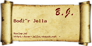 Boár Jella névjegykártya
